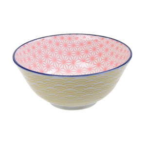 Żółto-różowa miseczka porcelanowa Tokyo Design Studio Star, ⌀ 15,2 cm