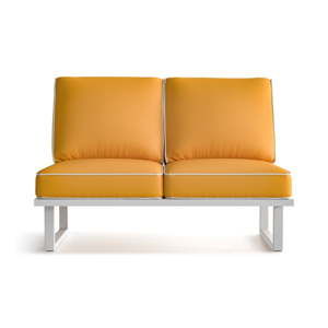 Żółta 2-osobowa sofa ogrodowa z białą lamówką Marie Claire Home Angie