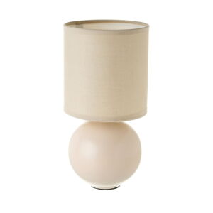 Beżowa ceramiczna lampa stołowa z tekstylnym kloszem (wys. 24,5 cm) – Casa Selección