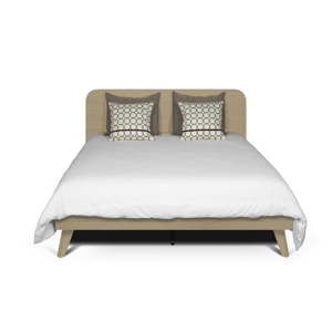 Jasnobrązowe łóżko TemaHome Mara, 180x200 cm
