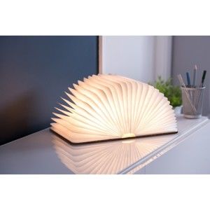 Brązowa lampa stołowa LED w kształcie książki Gingko Mini