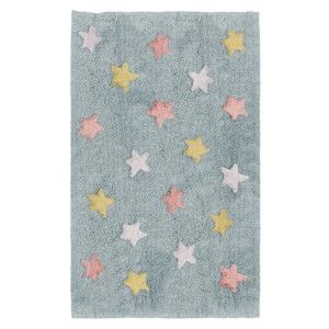 Niebieski ręcznie tkany dywan dziecięcy Tanuki Stars Multi, 120x160 cm