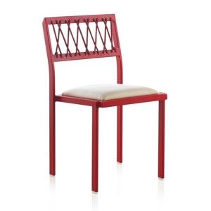 Czerwone krzesło ogrodowe z białymi elementami Geese Seally