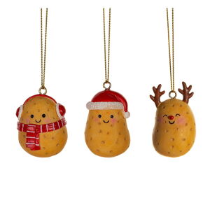 Ozdoby świąteczne zestaw 3 szt. z żywicy polimerowej Happy Potatoes – Sass & Belle