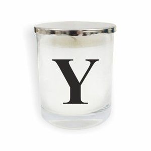 Biało-czarna świeczka North Carolina Scandinavian Home Decors Monogram Glass Candle Y