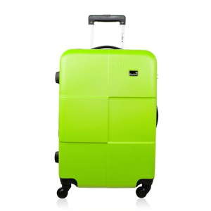 Limonkowa walizka podróżna na kółkach Bluestar Carosso, 37 l