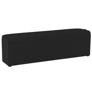 Czarna ławka ze schowkiem Cosmopolitan Design Los Angeles, szer. 140 cm