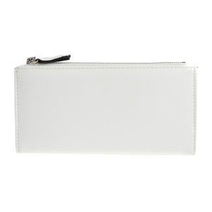 Biały portfel z ekoskóry Carla Ferreri, 10.5x19 cm