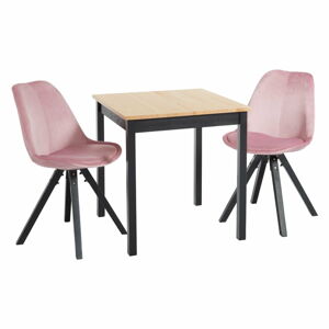 Różowy zestaw Bonami Essentials ze stołem Sydney i krzesłami Dima
