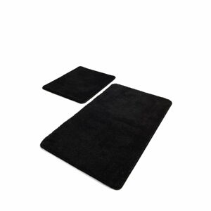 Zestaw 2 czarnych prostokątnych dywaników łazienkowych Chilai