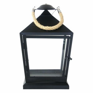 Czarny lampion Esschert Design Classical, wys. 35,4 cm