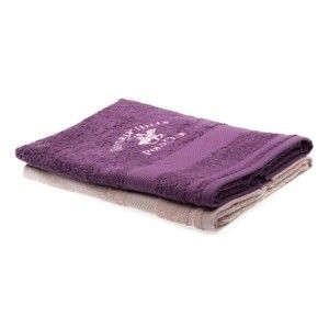 Zestaw fioletowego i jasnoróżowego ręcznika Beverly Hills Polo Club Tommy Orj, 50x100 cm