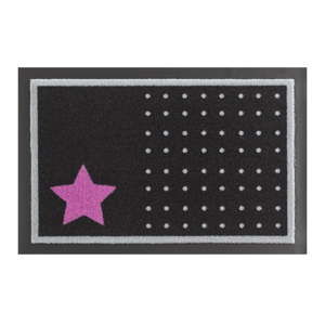 Wycieraczka Zala Living Star and Dots Black and Pink, 40x60 cm