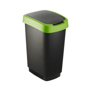 Zielono-czarny kosz na śmieci z plastiku z recyklingu 25 L Twist – Rotho