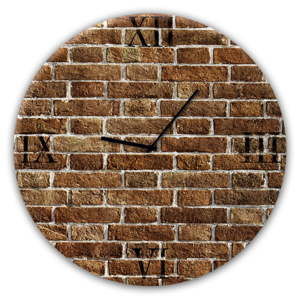 Zegar ścienny Styler Glassclock Red Brick, ⌀ 30 cm