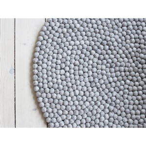 Piaskowobrązowy wełniany dywan kulkowy Wooldot Ball Rugs, ⌀ 90 cm