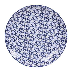 Niebieski talerz porcelanowy Tokyo Design Studio Stripe, ø 25,7 cm