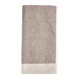 Brązowy ręcznik z domieszką lnu 100x50 cm Inu − Zone