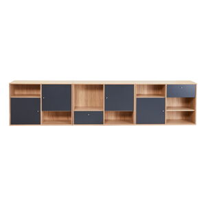 Czarno-naturalna niska komoda w dekorze dębu 267x61 cm Mistral – Hammel Furniture