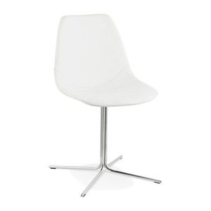Białe krzesło ze stalową podstawą Kokoon Bedford