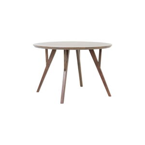 Brązowy okrągły stół z blatem z drewna akacjowego ø 140 cm Quenza – Light & Living