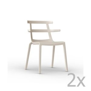 Zestaw 2 kremowych krzeseł ogrodowych Resol Tokyo