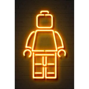 Plakat Blue-Shaker Neon Art Lego, 30x40 cm