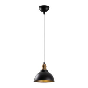 Czarna lampa wisząca z metalowym kloszem ø 21 cm Varzan – Opviq lights