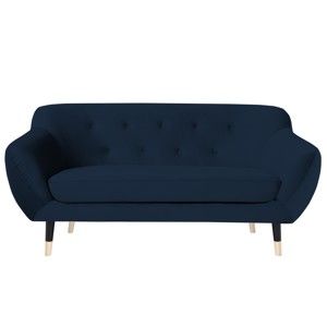 Granatowa sofa 2-osobowa z czarnymi nogami Mazzini Sofas Amelie