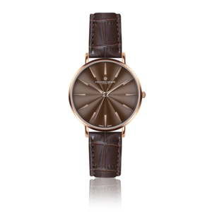Zegarek damski z brązowym paskiem skórzanym Frederic Graff Rose Monte Rosa Croco Brown Leather