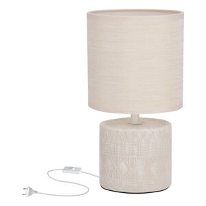 Beżowa lampa stołowa z tekstylnym kloszem (wysokość 26 cm) Dina – Candellux Lighting