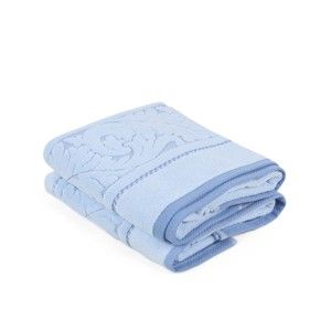 Zestaw 2 niebieskich ręczników z bawełny Sultan, 50x90 cm