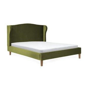 Oliwkowozielone łóżko z drewna bukowego Vivonita Windsor, 140x200 cm
