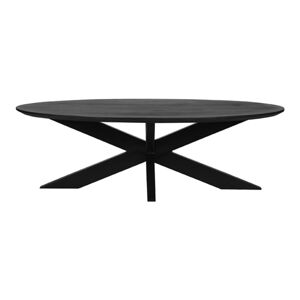 Czarny stolik z litego drewna mango 70x130 cm Zip – LABEL51