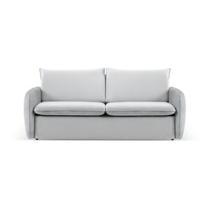 Jasnoszara aksamitna rozkładana sofa 214 cm Vienna – Cosmopolitan Design