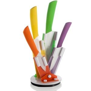 Kolorowe noże ze stojakiem Flex