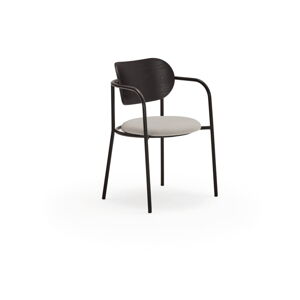 Czarno-szare krzesło w dekorze jesionu Eclipse – Teulat