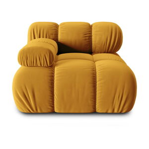 Żółty aksamitny moduł sofy (lewostronny) Bellis – Micadoni Home
