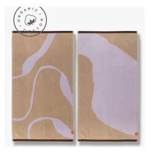 Lawendowo-jasnobrązowe ręczniki z bawełny organicznej zestaw 2 szt. 50x90 cm Nova Arte – Mette Ditmer Denmark
