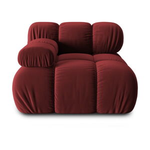 Czerwony aksamitny moduł sofy (lewostronny) Bellis – Micadoni Home