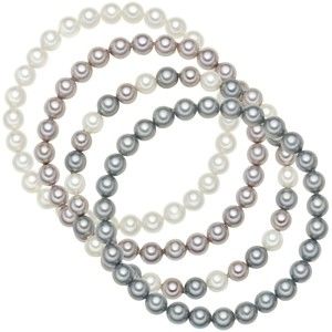 Komplet bransoletek z szarobiałymi perłami Perldesse Beria, dł. 19 cm