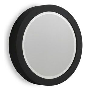 Czarne lustro ścienne Geese Thick, Ø 50 cm
