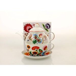 Porcelanowy zestaw do herbaty dla jednej osoby Duo Gift Lowicz