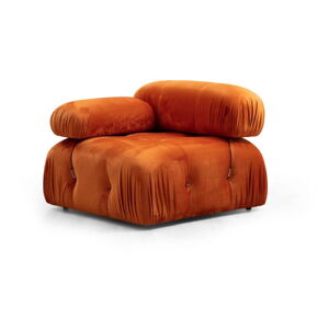 Pomarańczowy aksamitny moduł sofy (lewostronny) Bubble – Balcab Home