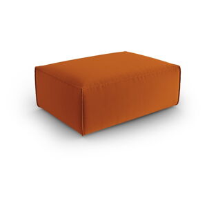 Pomarańczowy aksamitny podnóżek Mackay – Cosmopolitan Design