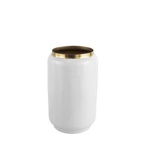 Biały wazon z detalem w złotej barwie PT LIVING Flare, wys. 22 cm