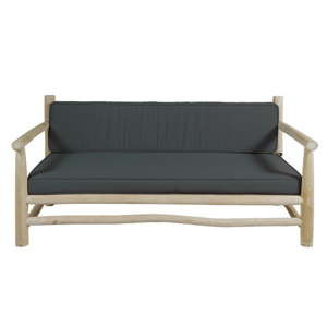Szara ogrodowa sofa 2-osobowa z drewna tekowego Santiago Pons Capri