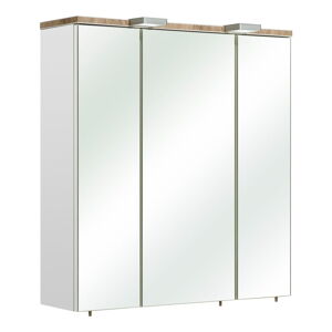 Biała wisząca szafka łazienkowa z lustrem 65x70 cm Set 931 – Pelipal