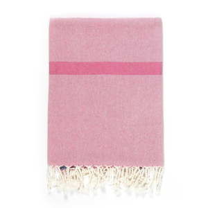Różowo-beżowy ręcznik z domieszką bawełny Kate Louise Cotton Collection Line Pink Beige, 100x180 cm