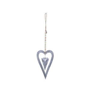 Biała wisząca dekoracja metalowa w kształcie serca Ego Dekor Heart